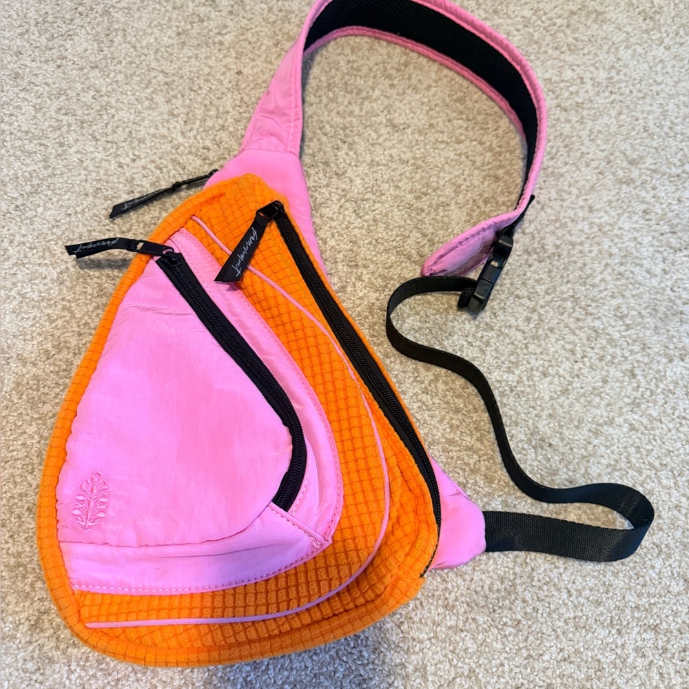 Free People Pink and Orange Crossbody Bag
